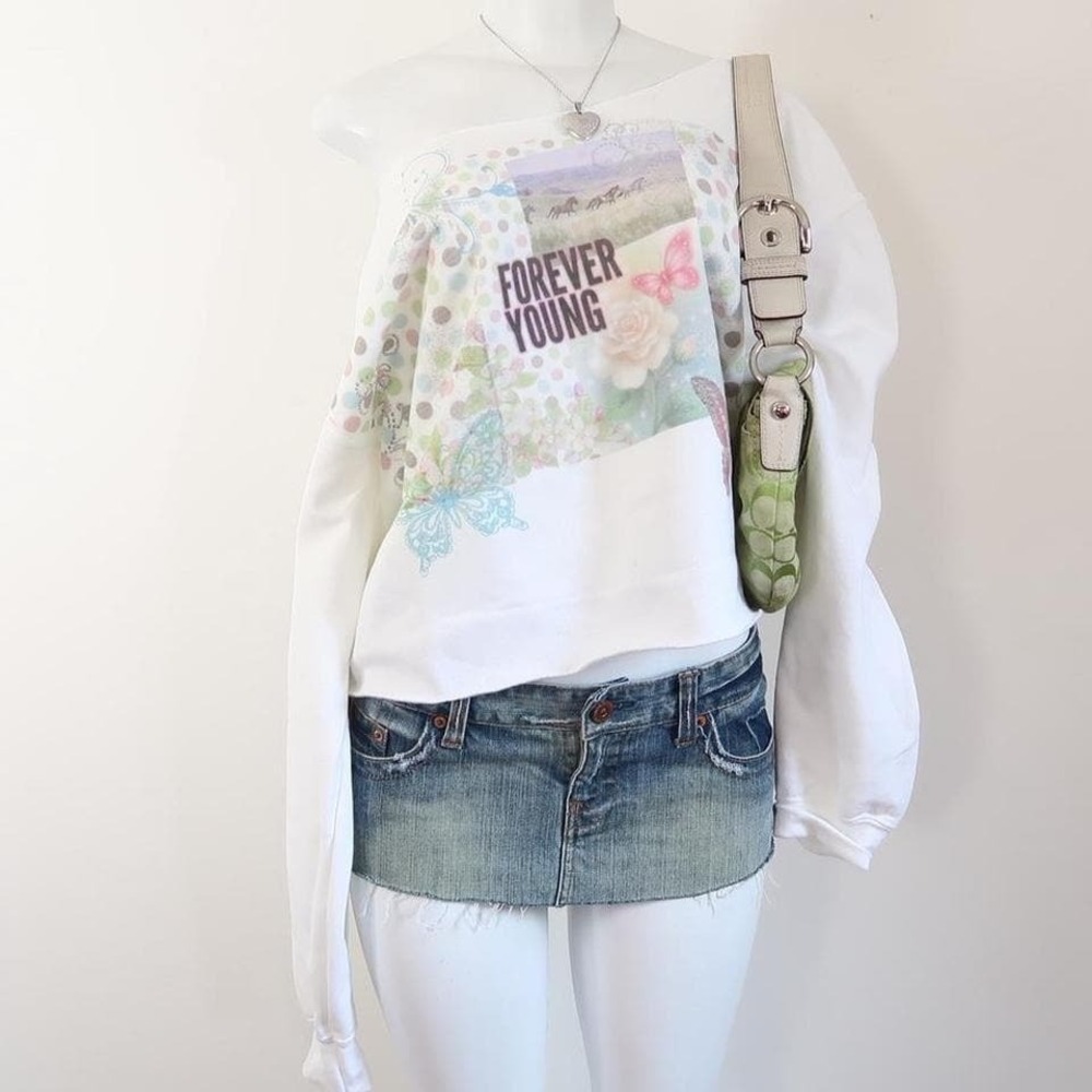 saint pink forever young butterfly sweatshirt